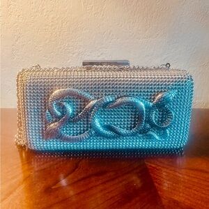 Whiting & Davis Silver Clutch with Serpent